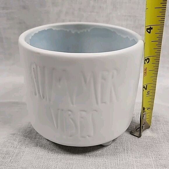 SUMMER VIBES  Planter Bisque White 4 Post Feet 4" Tall - Picture 7 of 8